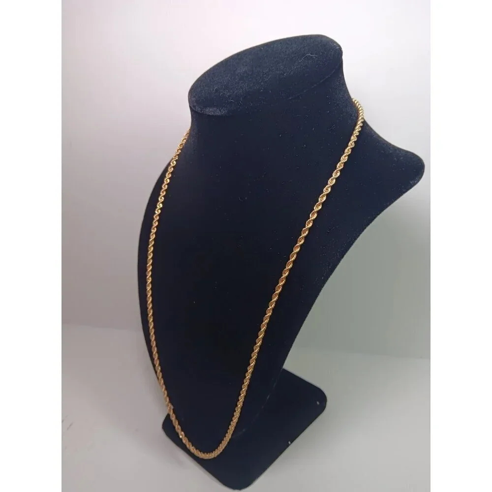 14k Yellow Gold Solid Diamond Cut Rope Chain Necklace 5.24 Gr